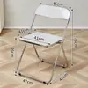 Mesa dobrável transparente acrílica vintage, estilo moderno e na moda, conjunto de mesa e cadeira portátil para varanda de casa, mesa de centro nórdica