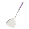 Set de Utensilios de Cocina Morado y Blanco de Silicona para el Hogar, Sartén Antiadherente para Comidas Diarias, Cuchara Resistente a Altas Temperaturas para Cocinar