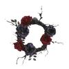 Flor y hierba Halloween simulación anillo de ratán rama muerta Guirnalda de rosas Decoraciones santas europeas y americanas ambiente festivo anillo para colgar en la puerta