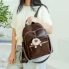 Mochila Nova Estilo Coreano Outono 2026, Mochila Feminina Fashion e Simples, Padrão de Diamante, Alta Estética, Mochila Escolar Elegante para Estudantes