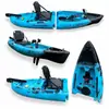 Barcos de pesca con señuelo, kayaks de pedales, barcos rígidos, canoas de una o dos plazas con división en dos o tres secciones, kayaks modulares.