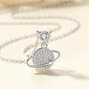 Collar de Plata Esterlina s925 Planeta universo para mujer Cadena clavicular Estilo coreano Estudiante Personalidad Mori Sencillo Joyería de celebridad de internet