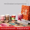 Loja de chá de leite takeaway loja saco de embalagem chá de leite suporte de xícara dupla em estoque Saco de papel Kraft bolsa de leite tampa da xícara de chá