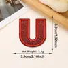 Parches bordados de letras inglesas 26 y números con lentejuelas rojas más vendidos transfronterizos con adhesivo termofusible para decoración de ropa