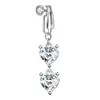 Piercing para Ombligo Sin Perforación Transfronterizo Europeo y Americano Venta al por Mayor Nuevo Zirconia Elegante Sexy Corazón Mariposa Luna Anillo Falso para Ombligo