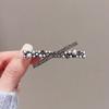 Pinza de Pico de Pato con Pedrería Horquilla de Perlas Estilo Japonés y Coreano Celebridad de Internet Nuevo Estilo Clip Lateral para Cabello Suelto Clip para Flequillo Accesorios para el Cabello de Principio de Primavera