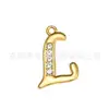 Chaveiro de Metal Criativo com Diamante 26 Letras Pingente de Bolsa Colar Simples com Pingente de Letra Acessórios DIY Atacado