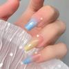 Douyin Chuanwu Champagne Diamante Olho de Gato Unhas Usáveis Luxo Leve Explosivo Adesivos de Unha Usáveis Outono e Inverno Mais Fácil de Combinar Transmissão Ao Vivo