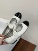 Zapatos Mary Jane de estilo francés para la brisa de la tarde para mujer, nueva moda vintage de primavera 2025, zapatos planos de color bloqueado con lazo poco profundo