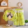 Conjunto de Roupas de Outono para Meninas 2026 Novo Estiloso Infantil Primavera e Outono Bebê Moletom Cartoon Manga Longa Conjunto de Duas Peças Atacado
