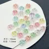 10mm Color Trébol de Cuatro Hojas Hielo Transparente Con Agujero Cristal Color Transparente DIY Pulsera de Abalorios Hecha a Mano Accesorios de Joyería Materiales Ninguno