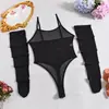 Lencería Europa y Estados Unidos perspectiva transfronteriza malla sexy sin espalda tentación mono ropa interior sexy medias conjunto