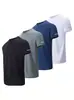 Amazon Comercio Electrónico Transfronterizo Camiseta de Seda Helada de Secado Rápido para Hombre Manga Corta Deportiva Verano Top Delgado Camiseta para Correr Fitness
