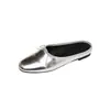 2026 Nuevo Estilo Zapatilla de Casa Cerrada con Puntera Zapatilla de Casa Cerrada con Lazo de Lunares Franceses Mula Cerrada de Plata Verano para Mujer