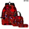 Juego Transfronterizo Nuevo 3D Forsaken Gubby Set de Tres Piezas de Mochila Escolar Impresa, Estuche y Bolso de Hombro