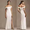 Vestido Blanco Europeo y Americano Transfronterizo Hombros Descubiertos, Vestido de Dama de Honor, Vestido para Grupo de Hermanas, Vestido Largo, Vestido de Nicho Ajustado para el Día a Día