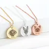 Colar para Pet Esboço Sombra Foto Gravada Pingente Comemorativo para Pet Pingente Placa de Identificação para Cão Gato Etiqueta Anti-Perda Placa de Nome para Pet
