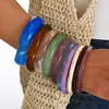 Pulsera de Borde Ancho con Superficie de Espejo de Venta Caliente Transfronteriza Europea y Americana, Pulsera Brillante Exagerada Personalizada, Pulsera de Resina Acrílica