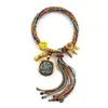 Pulsera Tejida a Mano de Hilo de Algodón de Tíbet Trenzada Wuye Manjushri Zorro Hada Thangka Pulsera de Reencarnación Pulsera Tejida a Mano Estilo Tíbet