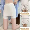 Fábrica Directa Pantalones Cortos de Seguridad de Seda de Hielo Anti-Exposición de Cintura Alta de Tres Puntos para Mujer Tallas Grandes de Seguridad de Dos Capas Anti-Exposición
