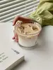 Taza de Café Latte Estilo Ins Hogareña Transparente de Alto Valor Taza Americana Helada Taza Blanca Sucia Australiana Taza de Vidrio con Flores