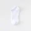 Meias Masculinas de Algodão Puro para Meia-Panturrilha Zhuji, Absorventes de Suor e Respiráveis, Meias Curtas Pretas e Brancas, Meias Elásticas com Costura Canelada para Todas as Estações