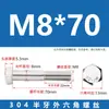 Tornillos de Acero Inoxidable 304 con Rosca Parcial y Hexágono Exterior y Accesorios de Perno Extendido M6M8M10M12M14M16M20