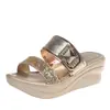 Pantuflas para Mujer Verano 2025 Nueva Moda Plataforma Suela Gruesa Tacón de Cuña Chanclas con Lentejuelas para Mujer Calzado Exterior Sandalias Ligeras para Mujer