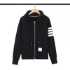 Nueva Chaqueta Tejida a Color Tb con Cuatro Rayas, Sudadera con Cremallera Estilo Coreano Unisex