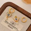 Originales Nuevos Pendientes de Mariposa con Gota de Aceite de Moda de Lujo Ligero Estilo Chino Temperamento Exquisito de Gama Alta Nicho Retro Versátiles