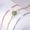 Pulsera de plata de ley 925 para mujer, estilo japonés y coreano, soporte vacío para abalorios redondos DIY, soporte para pulsera con incrustación de ámbar de cera de abeja