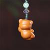 Sándalo Oso Volador Lindo Colgante Creativo para Teléfono Móvil Accesorio Llavero Regalo Artesanías de Talla de Madera