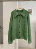 KEKEZOON Suéter Retro con Solapa Hueca para Mujer 2026 Otoño Invierno Estilo Perezoso Manga Larga Cardigan de Punto Ropa Exterior 9297