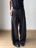 Primavera Otoño Invierno Silueta Línea A 3D Plisados Micro-acampanados Pantalones Estilo Occidental Unisex Corte Holgado Casual Versátil Modernos Pantalones de Pierna Ancha