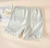 Pantalones de Dormir de Maternidad, Pantalones de Algodón Puro Clase A con Soporte para el Vientre, Shorts Delgados de Gasa de Doble Capa de Cintura Alta Ajustables para Primavera y Verano, Adecuados para Usar Afuera