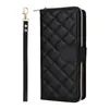 Adecuado para Samsung S26Ultra Cartera Pequeña tipo Chanel con Cremallera y Correa Cruzada S25Fe/S24 Ranura para Tarjeta Funda de Cuero para Teléfono