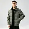 Chaqueta de plumón ligera para hombre de otoño e invierno, con cuello alto, cortavientos, cálida, de corte holgado, para el día a día y uso casual
