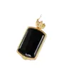 Tinta Natural Color Ágata Negro Jade Seguro Collar de Oro Chapado en Oro Artesanía Colgante para Pareja de Hombres y Mujeres Colgante