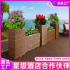 Jardinera de ratán para exteriores, jardinería de balcón, soporte para flores de hotel, maceta para calle comercial, piso multicapa, soporte para flores de hierro para sala de estar