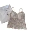 6099-2 Camisola Fina de Deseo Profundo con Escote en V Profundo, Jacquard de Encaje y Almohadillas en el Pecho, Versión Original, Popular en Transmisiones en Vivo