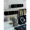 Suporte de Exibição de Joias Suporte de Pulseira de Veludo Preto Suporte de Brincos Bandeja de Acessórios Props para Vitrine de Loja