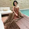 Vestido de tirantes estilo retro étnico para mujer, nuevo de verano, holgado, sin mangas, largo, color de la foto, gasa