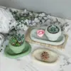 Bandeja Oval de Rocha DIY Aromaterapia Silicone Padrão de Pedra Abrasiva Redonda Porta-Vela Pote de Armazenamento Gesso Cola Abrasivo