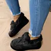 Amazon Wish Zapatos de Algodón de Venta Caliente para Mujer 2023 Otoño e Invierno Nuevos Talla Grande Punta Redonda Suela Gruesa Forro de Felpa Botas Cosidas Botas de Nieve