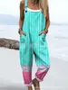 2025 Independiente Transfronterizo Moda Femenina Europea y Americana Estampado Geométrico Abstracto Mono Casual para Mujer E652