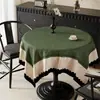 Mantel redondo estilo vintage, lavable, impermeable, a prueba de aceite, nuevo modelo 2025, lujo ligero, sensación de alta gama, mantel redondo retro para mesa de centro