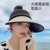 Sombrero de verano para mujer con protección UV, parte superior abierta, ala ancha, sombrero de paja para sol de playa, sombrero de sol para proteger la cara para ciclismo