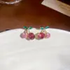 Pendientes de Flor Rosa con Borla y Circonita de Moda Coreana, Pendientes Elegantes de Lujo Ligero de Alta Gama, Moda Transfronteriza Pendientes Elegantes para Mujer