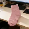 Calcetines para niños Calcetines blancos de algodón puro Calcetines para niños Encaje Calcetines blancos acanalados de burbujas para estudiantes