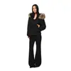 2026 Nuevo Estilo Chaqueta Corta de Algodón para Mujer con Capucha Grande de Piel Invierno Talla Grande Holgada Engrosada Calidez Chaqueta Acolchada Abrigo